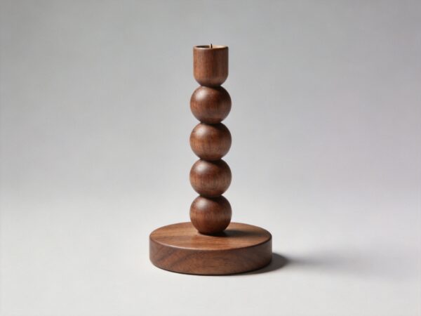 Wooden Beaded Candle Holder
